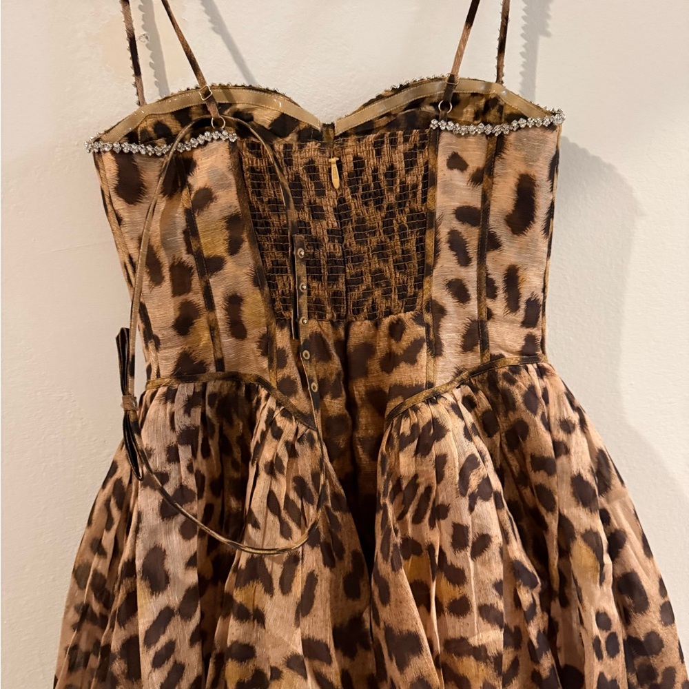 Zimmermann Crush Panelled Leopard Midi Dress - Picture 7 of 10